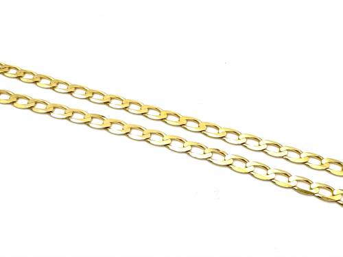 9ct Yellow Gold Flat Curb Chain 20 Inch
