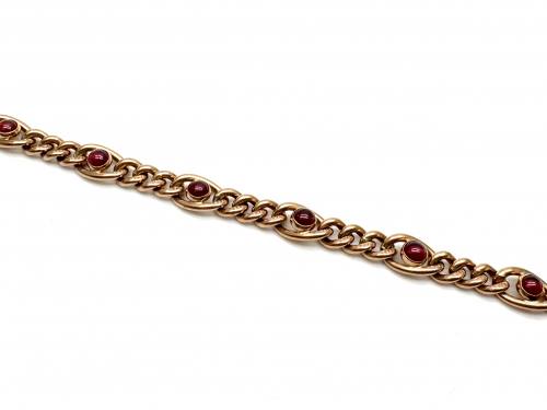 9ct Rose Gold Garnet Bracelet