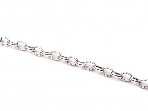Silver Ladies Cz T-Bar Bracelet 7.5 Inch