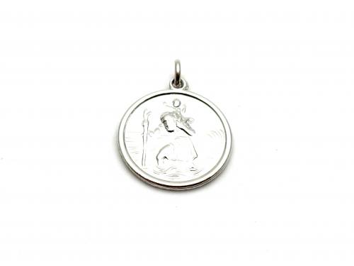 Silver Round St Christopher Pendant