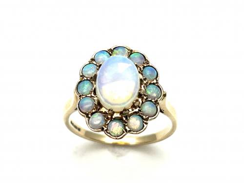 9ct Yellow Gold Opal Cluster Ring