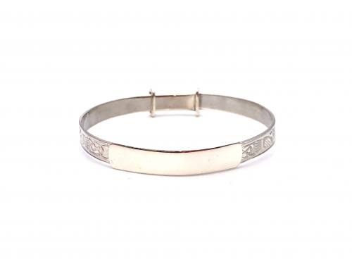 Silver Claddagh ID Expandable Baby Bangle