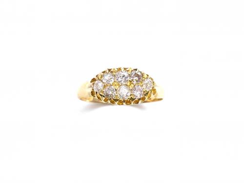 An Old 18ct Yellow Gold Diamond Cluster Ring