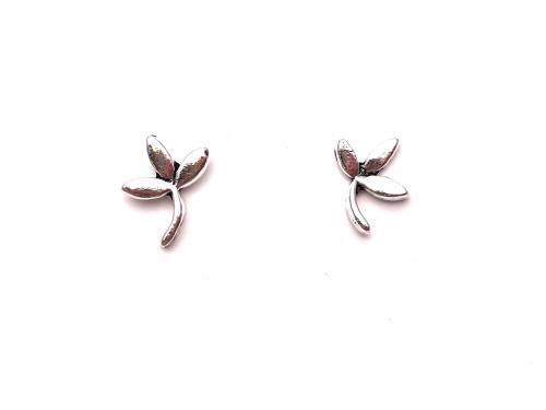 Silver Petals Stud Earrings