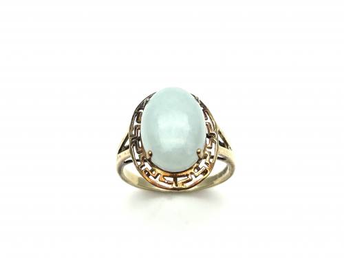 9ct Yellow Gold Jade Solitaire Ring
