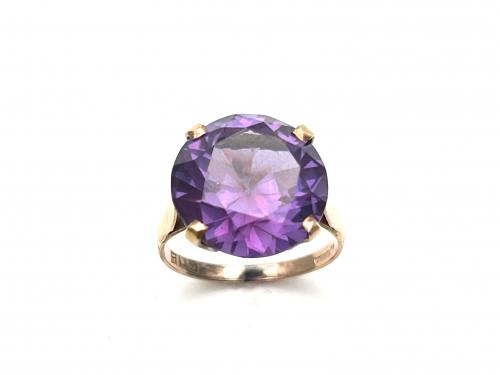 9ct Yellow Gold Synthetic Sapphire Ring
