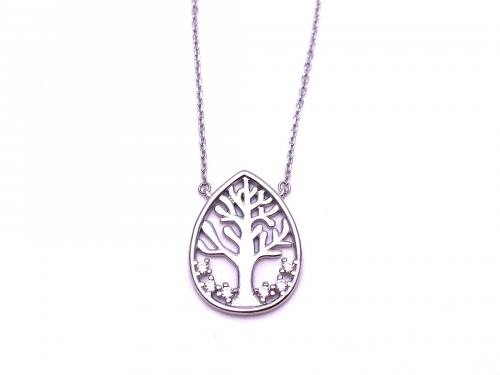 Silver Cut Out Tree Of Life Necklet