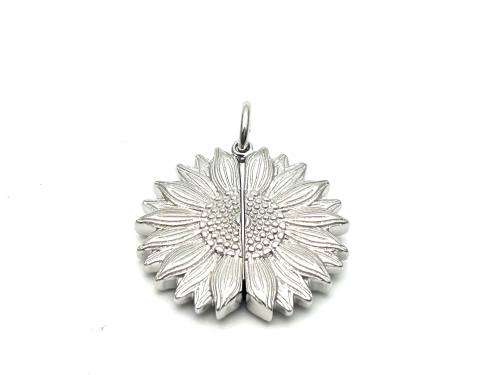 Silver Open Sunflower Pendant