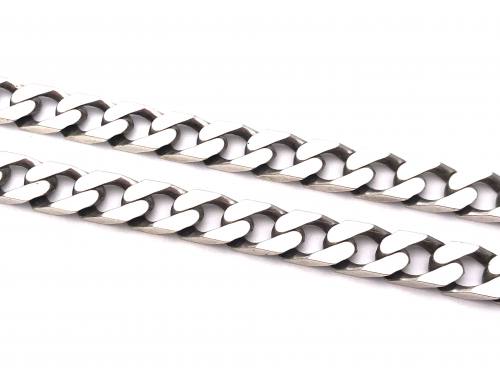 Silver Heavy Flat Curb Chain 24 Inches