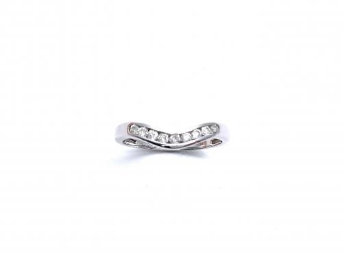 18ct White Gold Diamond Wishbone Ring