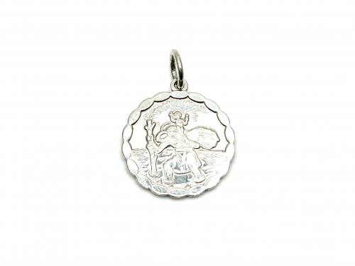 Silver Double Sided St Christopher Pendant