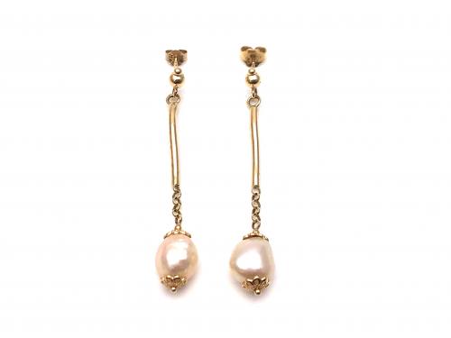 14ct Baroque Pearl Drop Earrings