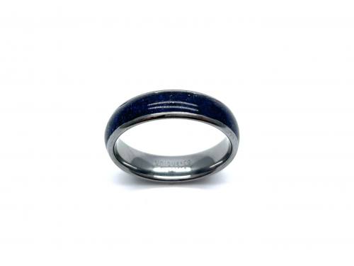 Tungsten Carbide & Lapis Lazuli Inlay Ring