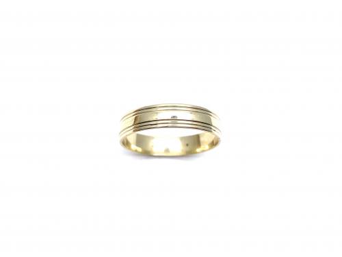 9ct Yellow Gold Grooved Wedding Ring