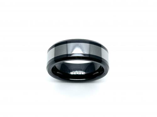 Tungsten Carbide Black Edged Ring