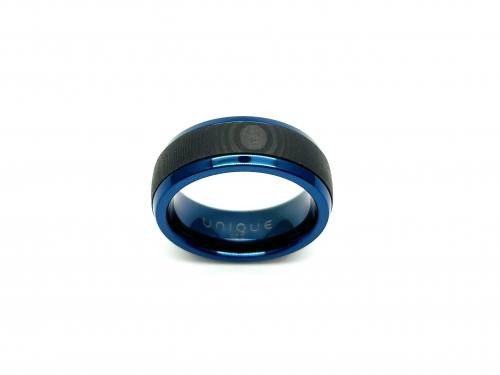 Steel Blue IP Plating & Black Carbon Fibre Ring
