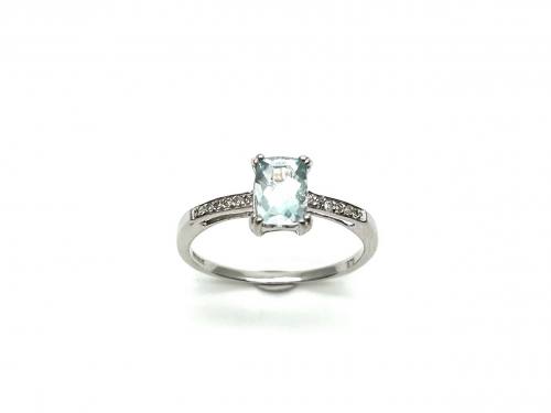 9ct Apatite & Diamond Solitaire Ring