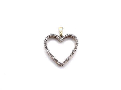 9ct Diamond Love Heart Pendant