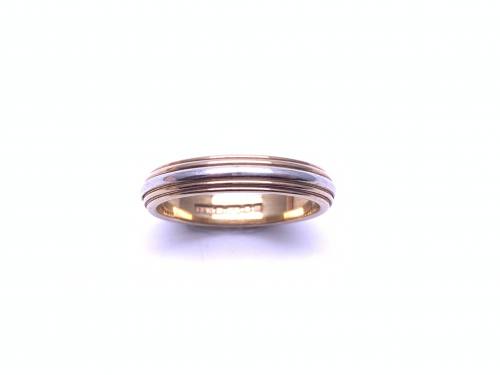 9ct Yellow Gold & White Gold Wedding Ring 4mm