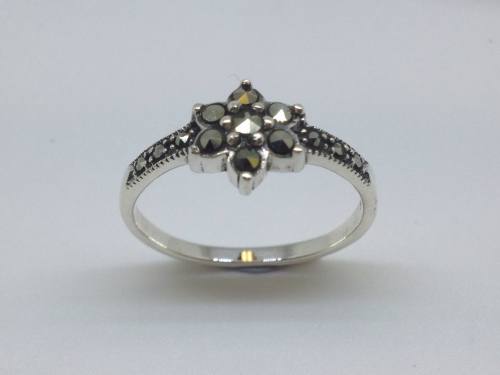 Silver Marcasite Ring Size L 1/2