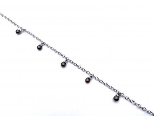 9ct White Gold & Cultured Pearl Bracelet