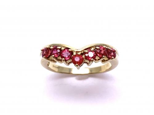 9ct Pink Dress Wishbone Ring