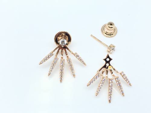 Rose gold silver plated CZ spike earrings