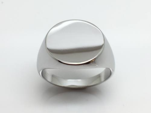 Silver Round Plain Signet Ring