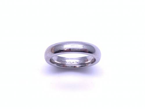 9ct White Gold Plain Wedding Ring 4mm