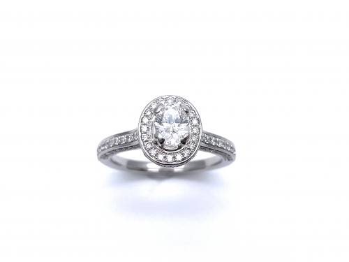 Platinum Diamond Halo Solitaire Ring