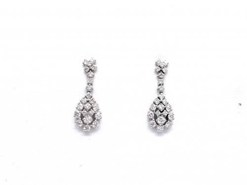18ct Diamond Drop Cluster Earrings 2.21ct