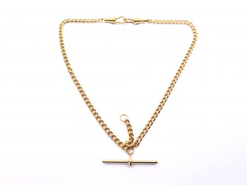 Gold Plated Double Watch Albert Style Chain