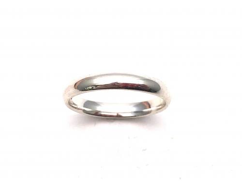 Silver D Shaped Wedding Ring 3mm J