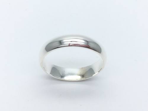 Silver D Shaped Wedding Ring 6mm Z plus 3