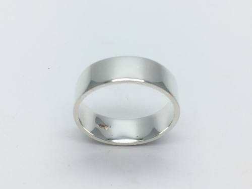Silver Flat Wedding Ring 8mm Z plus 3