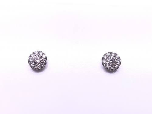 18ct White Gold Diamond Earrings 0.74ct