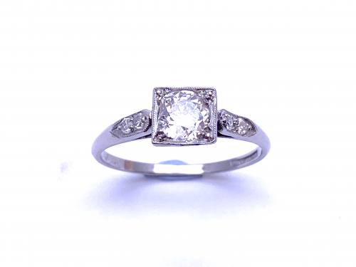 An Old Platinum Diamond Solitaire Ring