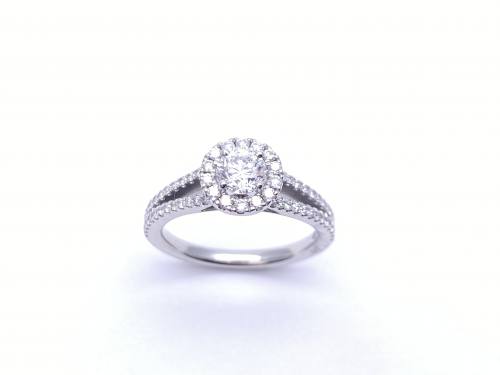 Platinum Diamond Solitaire Halo Ring