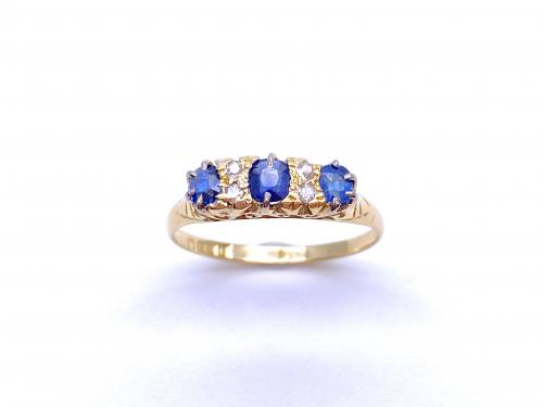 18ct Diamond & Synthetic Sapphire Ring