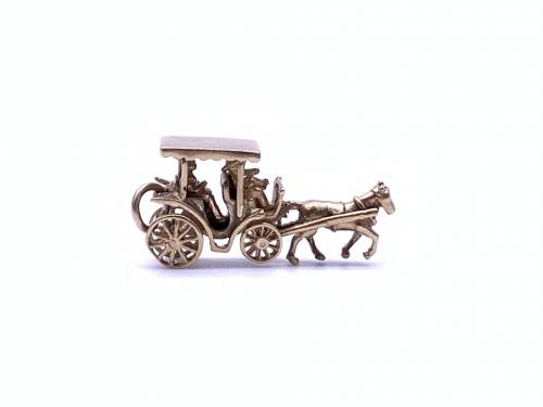 9ct Yellow Gold Horse & Carriage Charm