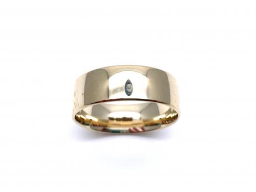 9ct Yellow Gold Slight Court Wedding Ring 7mm T