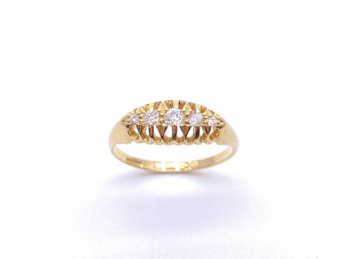 An 18ct Yellow Gold Diamond 5 Stone Ring