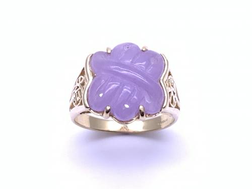 14ct Yellow Gold Purple Jade Ring