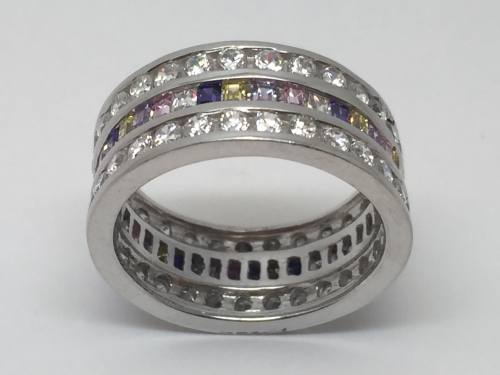 Silver Multi Cz Full Eternity Ring
