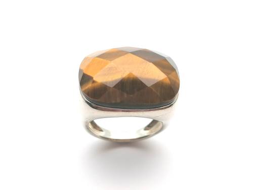 925 Faceted Tiger Eye Ring