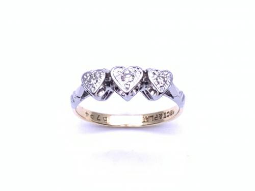18ct Diamond Heart 3 Stone Ring