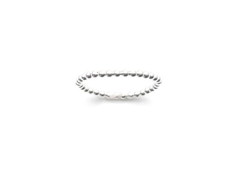 Silver Beaded Band Ring