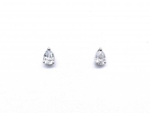 Platinum Pear Shaped Diamond Stud Earrings 1.63ct