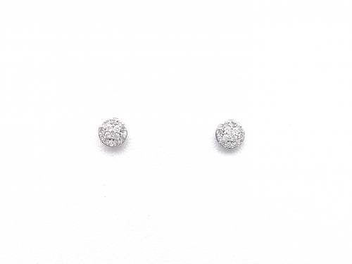 18ct White Gold Diamond Cluster Earrings 0.25ct