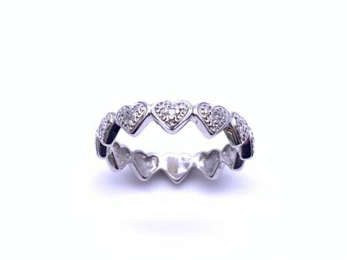 9ct Diamond Love Heart Eternity Ring
